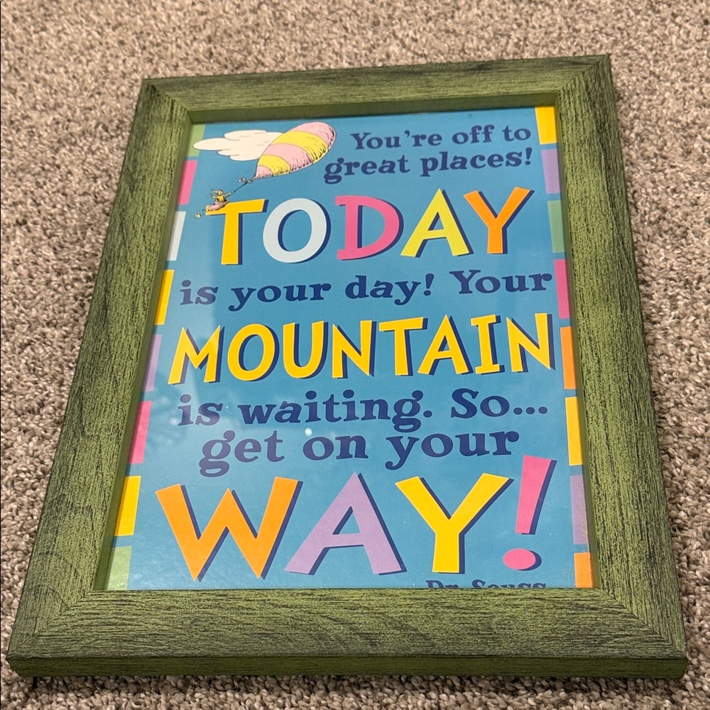 Colorful Dr. Seuss Motivational Framed Art